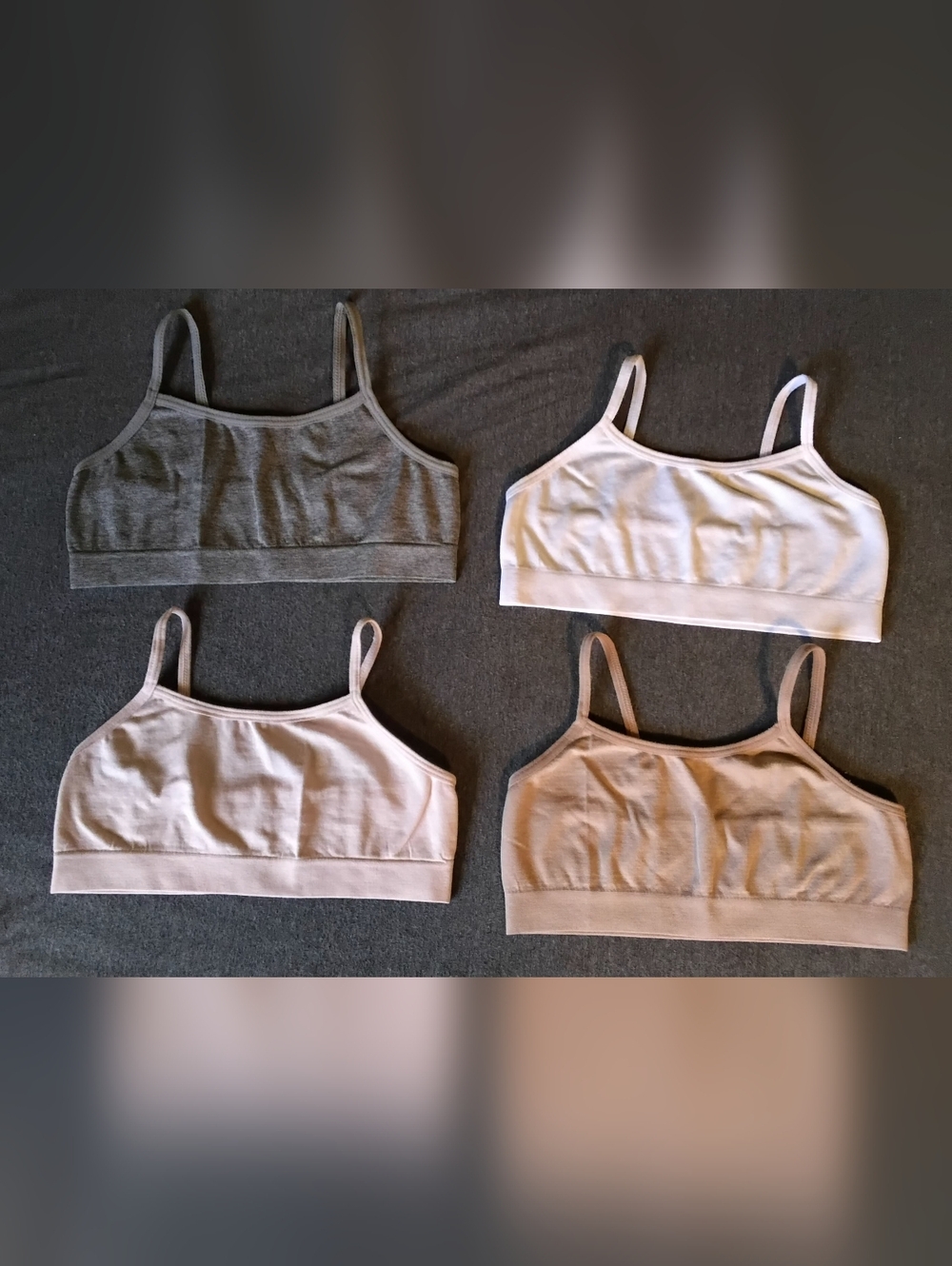 EUC Rene Rofe Girls Bralette 4 Pack Bundle Seamless Stretch Size M 7/8
